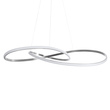GloboStar® DEXTER 60919 Κρεμαστό Φωτιστικό Οροφής Design LED CCT 120W 13440lm 300° AC 220-240V - Εναλλαγή Φωτισμού μέσω Τηλεχειριστηρίου All In One Ψυχρό 6000k+Φυσικό 4500k+Θερμό 2700k Dimmable Φ103cm - Νίκελ Βούρτσας - 3 Years Warranty