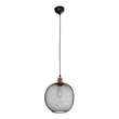 GloboStar® WIRE 203-0004 Μοντέρνο Κρεμαστό Φωτιστικό Πλέγμα Μονόφωτο 1 x E27 IP20 Μαύρο Μέταλλο - Μ25 x Π25 x Υ30cm