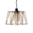 GloboStar® GATSBY 203-0007 Vintage Κρεμαστό Φωτιστικό Σχοινί Μονόφωτο 1 x E27 IP20 Μαύρο Μέταλλο με Μπεζ Σχοινί - Μ25 x Π25 x Υ25cm