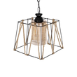 GloboStar® GATSBY 203-0007 Vintage Κρεμαστό Φωτιστικό Σχοινί Μονόφωτο 1 x E27 IP20 Μαύρο Μέταλλο με Μπεζ Σχοινί - Μ25 x Π25 x Υ25cm