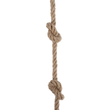 GloboStar® TALAH 203-0008 Vintage Κρεμαστό Φωτιστικό Σχοινί Μονόφωτο 1 x E27 IP20 Μαύρο Μέταλλο με Μπεζ Σχοινί - Μ20 x Π20 x Υ20cm