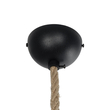 GloboStar® TALAH 203-0008 Vintage Κρεμαστό Φωτιστικό Σχοινί Μονόφωτο 1 x E27 IP20 Μαύρο Μέταλλο με Μπεζ Σχοινί - Μ20 x Π20 x Υ20cm