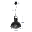 GloboStar® SIERRA 203-0011 Vintage Κρεμαστό Φωτιστικό Καμπάνα Μονόφωτο 1 x E27 IP20 Μαύρο & Χρυσό Μέταλλο - Μ31 x Π31 x Υ40cm
