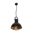 GloboStar® SIERRA 203-0011 Vintage Κρεμαστό Φωτιστικό Καμπάνα Μονόφωτο 1 x E27 IP20 Μαύρο & Χρυσό Μέταλλο - Μ31 x Π31 x Υ40cm
