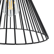 GloboStar® ARCWIRE 203-0015 Μοντέρνο Κρεμαστό Φωτιστικό Πλέγμα Μονόφωτο 1 x E27 IP20 Μαύρο Μέταλλο - Μ25 x Π25 x Υ30cm