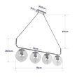GloboStar® LATTICE 203-0019 Μοντέρνο Κρεμαστό Φωτιστικό Ράγα Πολύφωτο 4 x E27 IP20 Χρυσό Μέταλλο με Mελί Γυαλί - Μ78 x Π15 x Υ81cm