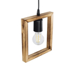GloboStar® EDISON 203-0020 Vintage Κρεμαστό Φωτιστικό Ανάρτηση Μονόφωτο 1 x E27 IP20 Μπεζ Ξύλο - Μ19 x Π5 x Υ22cm