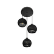 GloboStar® YASAM 203-0022 Vintage Κρεμαστό Φωτιστικό Πλέγμα Τρίφωτο 3 x E27 IP20 Μαύρο Ρατάν - Μ42 x Π42 x Υ54cm