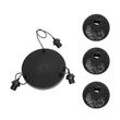 GloboStar® YASAM 203-0022 Vintage Κρεμαστό Φωτιστικό Πλέγμα Τρίφωτο 3 x E27 IP20 Μαύρο Ρατάν - Μ42 x Π42 x Υ54cm