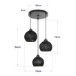 GloboStar® YASAM 203-0023 Vintage Κρεμαστό Φωτιστικό Πλέγμα Τρίφωτο 3 x E27 IP20 Λευκό Ρατάν - Μ42 x Π42 x Υ54cm