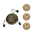 GloboStar® YASAM 203-0025 Vintage Κρεμαστό Φωτιστικό Πλέγμα Τρίφωτο 3 x E27 IP20 Καφέ Ρατάν - Μ42 x Π42 x Υ54cm