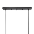 GloboStar® YASAM 203-0026 Vintage Κρεμαστό Φωτιστικό Ράγα Τρίφωτο 3 x E27 IP20 Μαύρο Ρατάν - Μ45 x Π18 x Υ30cm