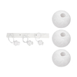GloboStar® YASAM 203-0027 Vintage Κρεμαστό Φωτιστικό Ράγα Τρίφωτο 3 x E27 IP20 Λευκό Ρατάν - Μ45 x Π18 x Υ30cm