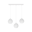GloboStar® YASAM 203-0027 Vintage Κρεμαστό Φωτιστικό Ράγα Τρίφωτο 3 x E27 IP20 Λευκό Ρατάν - Μ45 x Π18 x Υ30cm
