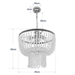 GloboStar® CRYSTAL 203-0028 Κλασικό Κρεμαστό Φωτιστικό Κρύσταλλα Τρίφωτο 3 x E27 IP20 Χρυσό Μέταλλο με Διάφανο Κρύσταλλο - Μ41 x Π41 x Υ40cm