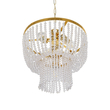 GloboStar® CRYSTAL 203-0028 Κλασικό Κρεμαστό Φωτιστικό Κρύσταλλα Τρίφωτο 3 x E27 IP20 Χρυσό Μέταλλο με Διάφανο Κρύσταλλο - Μ41 x Π41 x Υ40cm