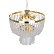 GloboStar® CRYSTAL 203-0028 Κλασικό Κρεμαστό Φωτιστικό Κρύσταλλα Τρίφωτο 3 x E27 IP20 Χρυσό Μέταλλο με Διάφανο Κρύσταλλο - Μ41 x Π41 x Υ40cm
