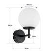 GloboStar® DALPH 203-0031 Vintage Επιτοίχιο Φωτιστικό Απλίκα Μονόφωτο 1 x E27 IP20 Ασημί Μέταλλο με Λευκό Γυαλί - M18 x Π15 x Υ23cm