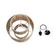 GloboStar® SALTO 203-0037 Boho Κρεμαστό Φωτιστικό Καπέλο Μονόφωτο 1 x E27 IP20 Μπέζ Σχοινί - M40 x Π40 x Υ42cm