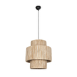 GloboStar® SALTO 203-0037 Boho Κρεμαστό Φωτιστικό Καπέλο Μονόφωτο 1 x E27 IP20 Μπέζ Σχοινί - M40 x Π40 x Υ42cm