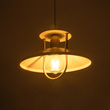 GloboStar® BILLA 203-0041 Vintage Κρεμαστό Φωτιστικό Καμπάνα Μονόφωτο 1 x E27 IP20 Λευκό & Χρυσό Μέταλλο - M30.5 x Π30.5 x Υ20cm