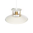 GloboStar® BILLA 203-0041 Vintage Κρεμαστό Φωτιστικό Καμπάνα Μονόφωτο 1 x E27 IP20 Λευκό & Χρυσό Μέταλλο - M30.5 x Π30.5 x Υ20cm