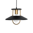GloboStar® BILLA 203-0042 Vintage Κρεμαστό Φωτιστικό Καμπάνα Μονόφωτο 1 x E27 IP20 Μαύρο & Χρυσό Μέταλλο - M30.5 x Π30.5 x Υ20cm