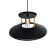GloboStar® BILLA 203-0042 Vintage Κρεμαστό Φωτιστικό Καμπάνα Μονόφωτο 1 x E27 IP20 Μαύρο & Χρυσό Μέταλλο - M30.5 x Π30.5 x Υ20cm
