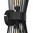 GloboStar® HORN 203-0043 Vintage Επιτοίχιο Φωτιστικό Απλίκα Δίφωτο 2 x E14 IP20 Μαύρο Μέταλλο - Μ14 x Π17 x Υ44.5cm
