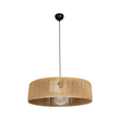 GloboStar® KYCLOS 203-0044 Boho Κρεμαστό Φωτιστικό Καπέλο Μονόφωτο 1 x E27 IP20 Μπέζ Rattan - M55 x Π55 x Υ20cm