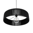 GloboStar® KYCLOS 203-0046 Boho Κρεμαστό Φωτιστικό Καπέλο Μονόφωτο 1 x E27 IP20 Μαύρο Rattan - M55 x Π55 x Υ20cm