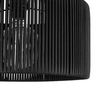 GloboStar® KYCLOS 203-0048 Boho Κρεμαστό Φωτιστικό Καπέλο Μονόφωτο 1 x E27 IP20 Μαύρο Rattan - M40 x Π40 x Υ25.5cm