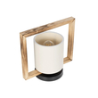 GloboStar® CUP 203-0052 Vintage Επιτραπέζιο Φωτιστικό Πορτατίφ Μονόφωτο 1 x E27 IP20 Μπεζ Ξύλο με Λευκό Ύφασμα - Μ28 x Π14 x Υ26.5cm