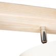 GloboStar® CUP 203-0058 Vintage Φωτιστικό Οροφής Ράγα Τρίφωτο 3 x E27 IP20 Μπέζ Ξύλο με Λευκό Ύφασμα - Μ60 x Π14 x Υ26cm