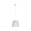 GloboStar® CONEY 203-0069 Μοντέρνο Κρεμαστό Φωτιστικό Καπέλο Μονόφωτο 1 x E27 IP20 Λευκό Ύφασμα - Μ26 x Π26 x Υ25cm