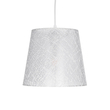GloboStar® CONEY 203-0069 Μοντέρνο Κρεμαστό Φωτιστικό Καπέλο Μονόφωτο 1 x E27 IP20 Λευκό Ύφασμα - Μ26 x Π26 x Υ25cm