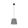 GloboStar® CONEY 203-0070 Μοντέρνο Κρεμαστό Φωτιστικό Καπέλο Μονόφωτο 1 x E27 IP20 Γκρι Διάτρητο Ύφασμα - Μ26 x Π26 x Υ25cm