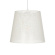 GloboStar® CONEY 203-0071 Μοντέρνο Κρεμαστό Φωτιστικό Καπέλο Μονόφωτο 1 x E27 IP20 Mπεζ Διάτρητο Ύφασμα - Μ26 x Π26 x Υ25cm