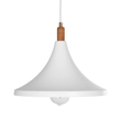 GloboStar® BELFRY 203-0076 Μοντέρνο Κρεμαστό Φωτιστικό Καμπάνα Μονόφωτο 1 x E27 IP20 Λεύκο & Χρυσό Πλαστικό - Μ29.5 x Π29.5 x Υ22cm