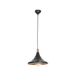 GloboStar® BELFRY 203-0077 Μοντέρνο Κρεμαστό Φωτιστικό Καμπάνα Μονόφωτο 1 x E27 IP20 Μαύρο & Χρυσό Πλαστικό - Μ29.5 x Π29.5 x Υ22cm