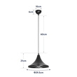 GloboStar® BELFRY 203-0078 Μοντέρνο Κρεμαστό Φωτιστικό Καμπάνα Μονόφωτο 1 x E27 IP20 Μαύρο Πλαστικό - Μ29.5 x Π29.5 x Υ21cm