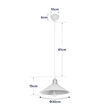 GloboStar® FERRO 203-0083 Μοντέρνο Κρεμαστό Φωτιστικό Καμπάνα Μονόφωτο 1 x E27 IP20 Λευκό & Χρυσό Πλαστικό - Μ30 x Π30 x Υ15cm
