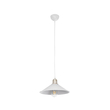 GloboStar® FERRO 203-0083 Μοντέρνο Κρεμαστό Φωτιστικό Καμπάνα Μονόφωτο 1 x E27 IP20 Λευκό & Χρυσό Πλαστικό - Μ30 x Π30 x Υ15cm