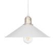 GloboStar® FERRO 203-0083 Μοντέρνο Κρεμαστό Φωτιστικό Καμπάνα Μονόφωτο 1 x E27 IP20 Λευκό & Χρυσό Πλαστικό - Μ30 x Π30 x Υ15cm