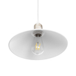 GloboStar® FERRO 203-0083 Μοντέρνο Κρεμαστό Φωτιστικό Καμπάνα Μονόφωτο 1 x E27 IP20 Λευκό & Χρυσό Πλαστικό - Μ30 x Π30 x Υ15cm