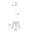 GloboStar® JUTE 203-0091 Μοντέρνο Κρεμαστό Φωτιστικό Σχοινί Μονόφωτο 1 x E27 IP20 Λευκό Πλαστικό με Μπεζ Σχοινί - Μ30 x Π30 x Υ23cm
