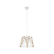 GloboStar® JUTE 203-0091 Μοντέρνο Κρεμαστό Φωτιστικό Σχοινί Μονόφωτο 1 x E27 IP20 Λευκό Πλαστικό με Μπεζ Σχοινί - Μ30 x Π30 x Υ23cm
