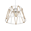 GloboStar® JUTE 203-0091 Μοντέρνο Κρεμαστό Φωτιστικό Σχοινί Μονόφωτο 1 x E27 IP20 Λευκό Πλαστικό με Μπεζ Σχοινί - Μ30 x Π30 x Υ23cm