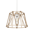 GloboStar® JUTE 203-0092 Μοντέρνο Κρεμαστό Φωτιστικό Σχοινί Μονόφωτο 1 x E27 IP20 Μπεζ Πλαστικό με Μπεζ Σχοινί - Μ30 x Π30 x Υ23cm