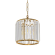 GloboStar® GLAMOROUS 203-0093 Κλασικό Κρεμαστό Φωτιστικό Κρύσταλλα Μονόφωτο 1 x E27 IP20 Χρυσό Μέταλλο με Διάφανο Κρύσταλλο - Μ19 x Π19 x Υ16.5cm